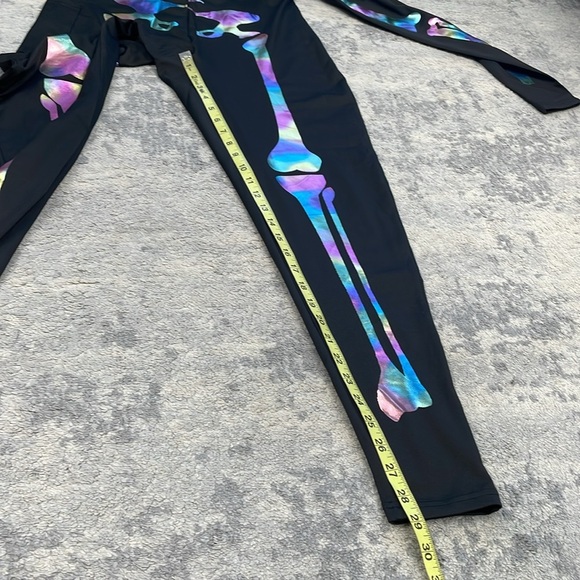 New Tipsy Elves Iridescent Skeleton Bodysuit Costume Jumpsuit Catsuit Black Sz M - Picture 11 of 12